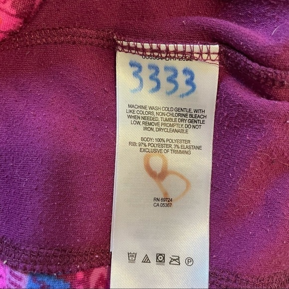 COLUMBIA Multi Printed Aztec pink 3/4 Zip Up Fleece Sweater medium - Picture 4 of 5